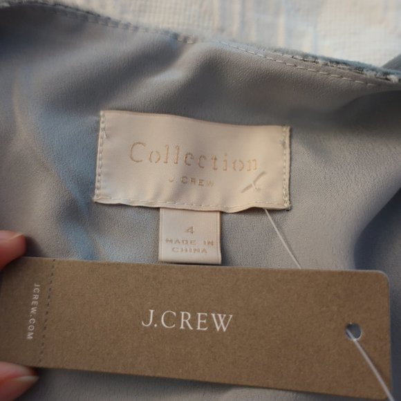 NWT J. Crew Silver Velvet Wrap Dress - Picture 6 of 13